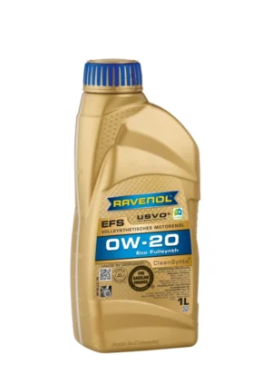 RAVENOL EFS EcoFullSynth SAE 0W-20 - Aceite Sintético Premium Botella de aceite de motor totalmente sintético RAVENOL EFS EcoFullSynth SAE 0W-20 para vehículos modernos. Tecnología USVO y CleanSynto.